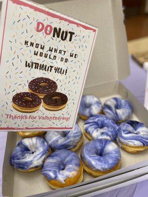 Thanks Masters Donuts for the generous donation of 5 dozen donuts to the Relay for Life and American Cancer Society