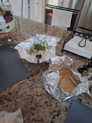 Taco shells & chopped onions with Cilantro