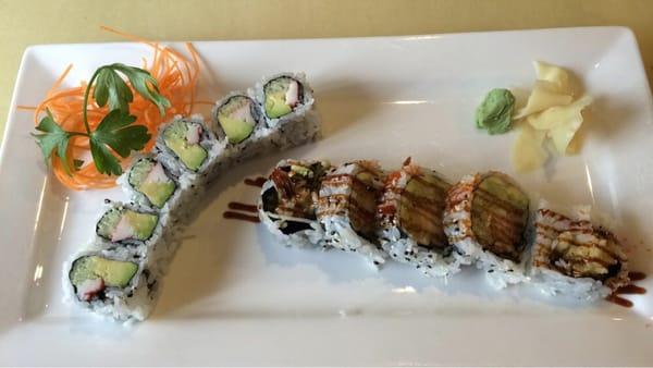 Shrimp tempura and California roll lunch special