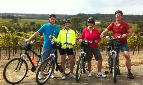 Biking and a picnic are a great way to travel in wine country!