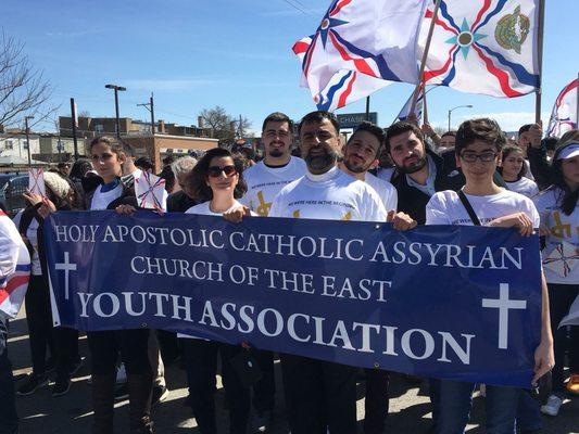 Our Youth Group banner at the Assyrian New Year's Annual Parade