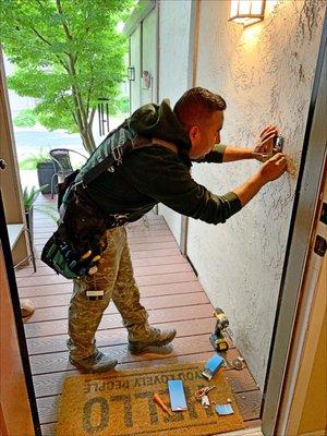 Francisco installing Ring video doorbell