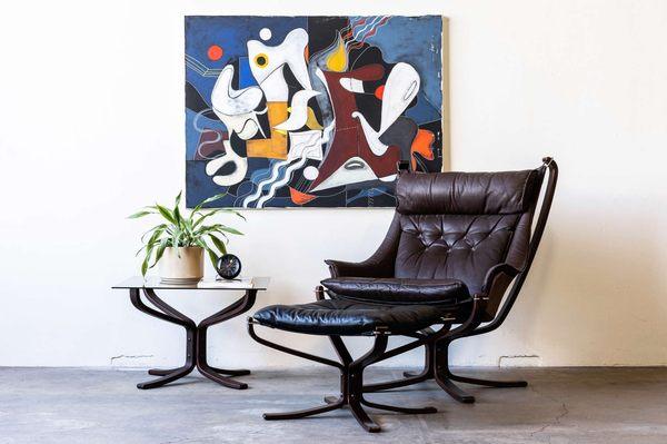 Sigurd Resell for Vatne Møbler Danish Modern Lounge Chair & Ottoman