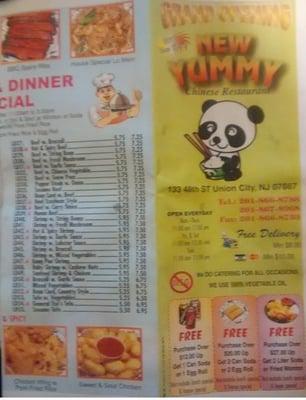 new yummy Chinese restaurant menu - 2015