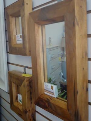 custom handbuilt mirrors...from old barn beams