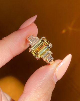 Custom Yellow Diamond  Engagement Ring