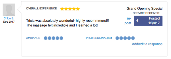 Read more reviews on my MassageBook online booking page.