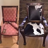 Our customer rehabbed her chair using our cowhides!  www.cactuscreekshop.com