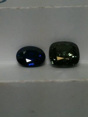 Green and Blue Sapphires.