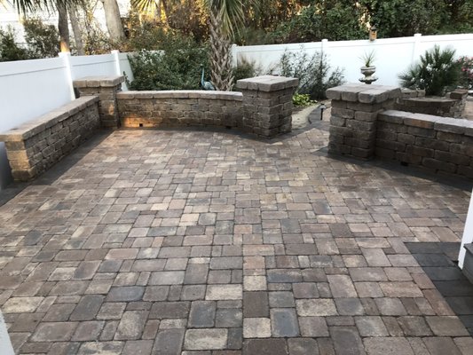 Patio,seating area and gas fire pit