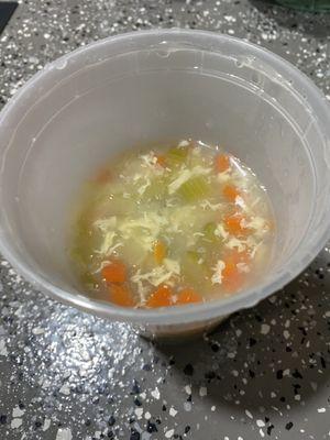 Egg drop soup  . Flavor wasn't so good too much vegetables.