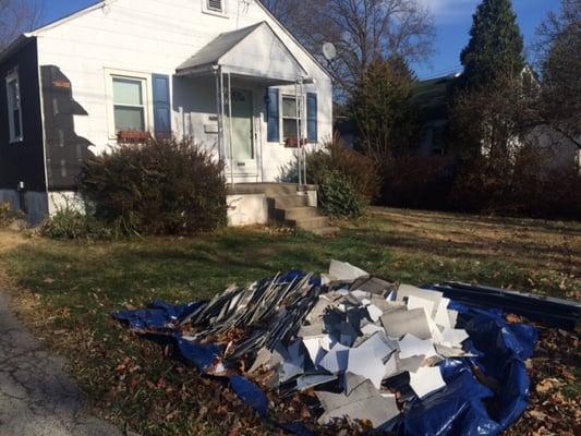 Nearly four months after paying VASS to do my siding, this is what my house (and yard) looks like.