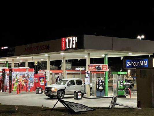 Gas prices were above $1.80 elsewhere in Wichita Falls that night