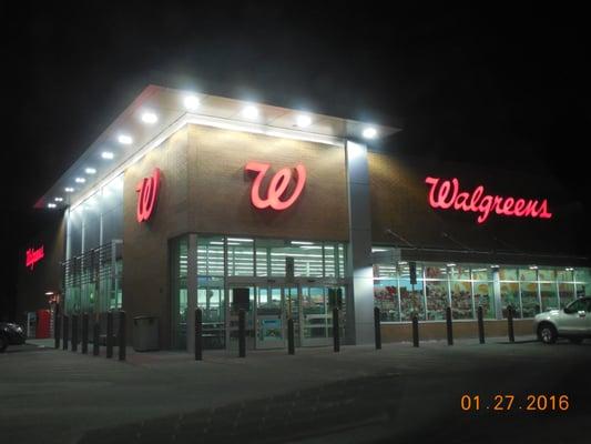 beautiful new Walgreens building.