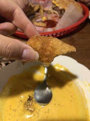 Squash soup and fried bread