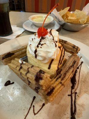 Churros with ice cream