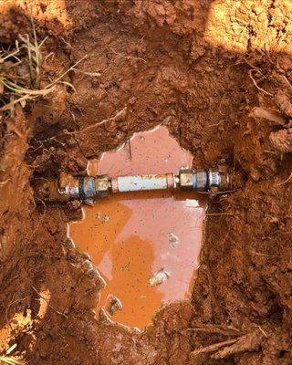 Busted water main on a well