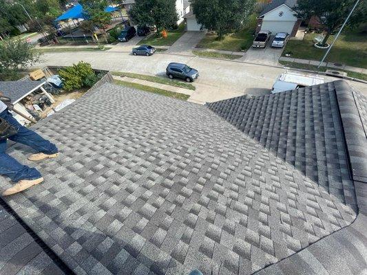 Customer was extremely happy to see their new roof installed.