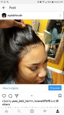 Lace Frontal install No hair out