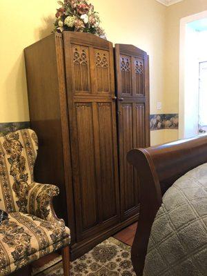 Armoire in bedroom