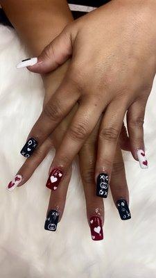 Full set design gel nails