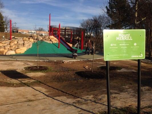 First view of the play mound from street.