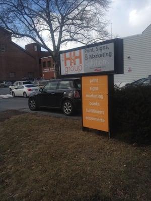 The H&H Group Backlit Sign along Prince Street in Lancaster, PA