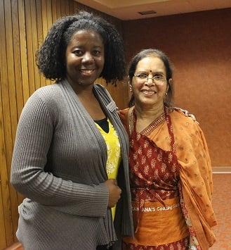 Ranjana Bhargava and Keisha Hester at the Calumet City Public Library.