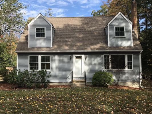 Exterior trim and siding paint and stain.