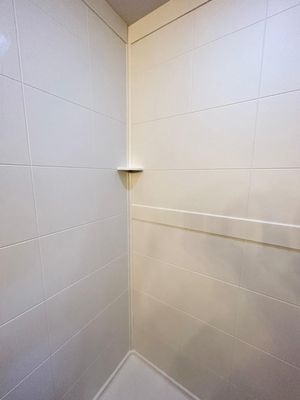 Tilework in a brand new shower