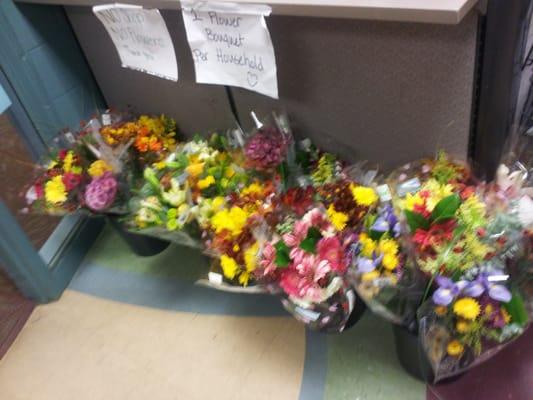 Flowers donated from Trader Joes