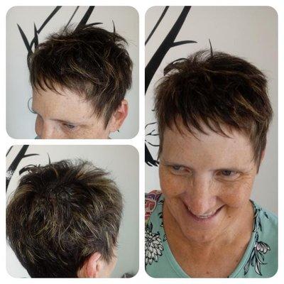 A great pixie cut completed by Alicia. She can make all pixie dreams come true!