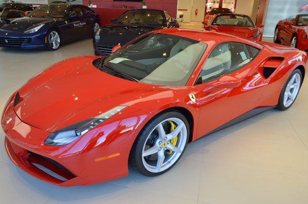 Ferrari 488GTB in rare Rosso Corsa Metallizzato launch color.