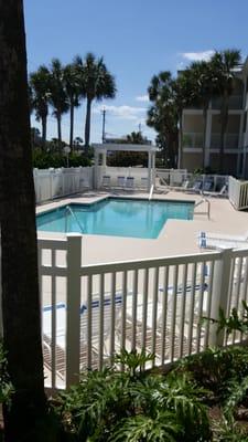 Great pool and right across from the beach