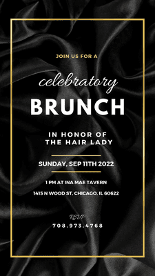 Graphic Design Example. We planned and coordinated a Brunch for a pitch competition winner. This is one version of the invitations created.