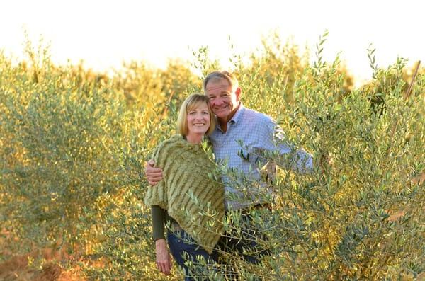 Cowboy Clyde and Grace in their olive grove