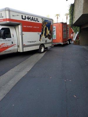 Loaded two U-boxes and U-haul truck