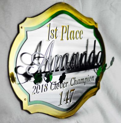 Design a special 3-D plaque for your champion.