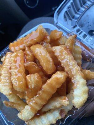 French fries and mumbo sauce. So so tasty. The best.