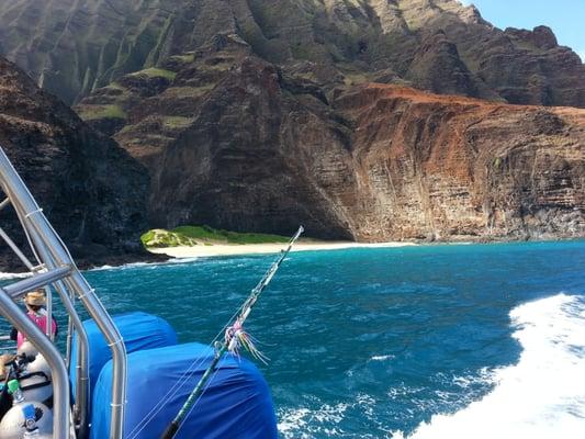 The napali coast.THANKS SKI MARINE .WE COULD NOT HAVE DONE IT WITHOUT YOU.PHIL&NANCY.