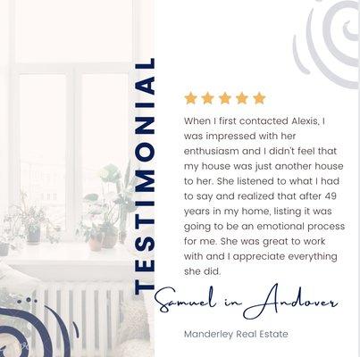 Thank you Sam for your testimonial! So glad I could assist with your property adventure! #Reimagineyourlifestyle #Andoverma #marealestate