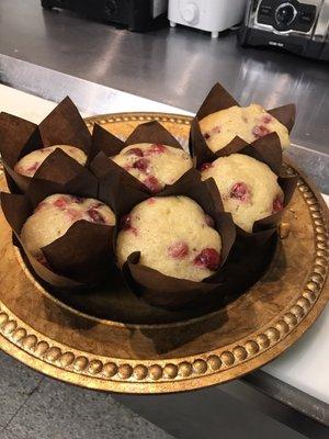 Freshly Baked Cranberry lemon muffins