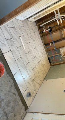 Tile floor installation