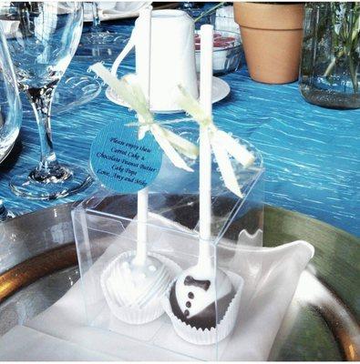 Bride and Groom cake pops