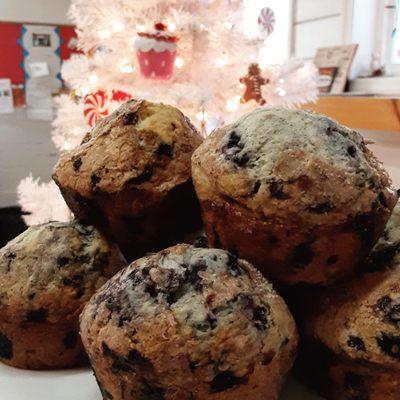 Muffins bursting with Maine Wild Blueberries