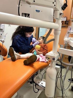 Daughter's first dentist appointment