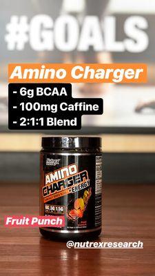 Amino Charger BCAAS by Nutrex. This also has 100mg of caffeine to give you that extra push in your workouts