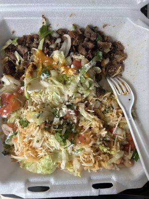 Steak burrito bowl... I already started eating it lol  soooooo good!