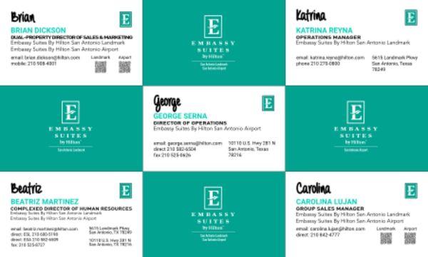 Embassy Suites business card design and print.