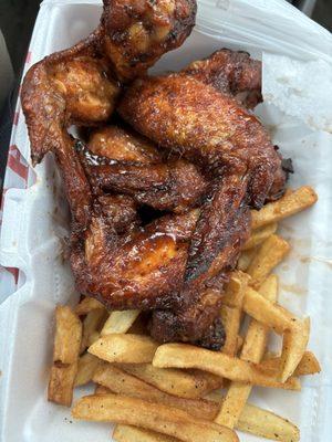 Smoked Teriyaki wings w/ fries - So DELICIOUS!!